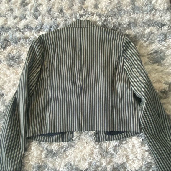 Issac Mizrahi Black Striped Lined Motor Jacket / Blazer - Picture 8 of 11